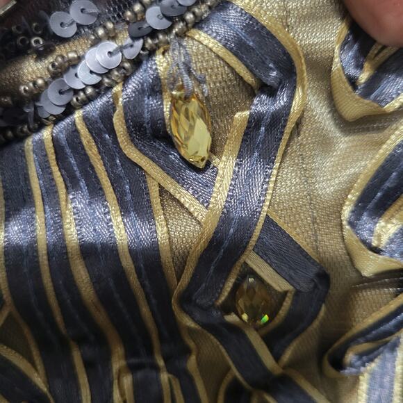 Sue Wong Dress Gold Strapless Cocktail Scallop Party Crystals Embellished Bead 4 - Picture 8 of 16